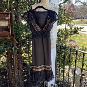 Lace and silk dress